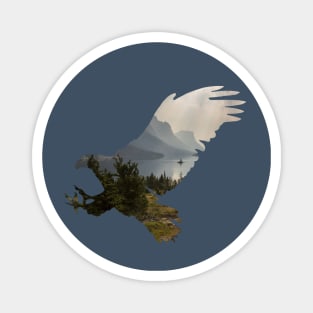 Eagle Landscape Silhouette Magnet